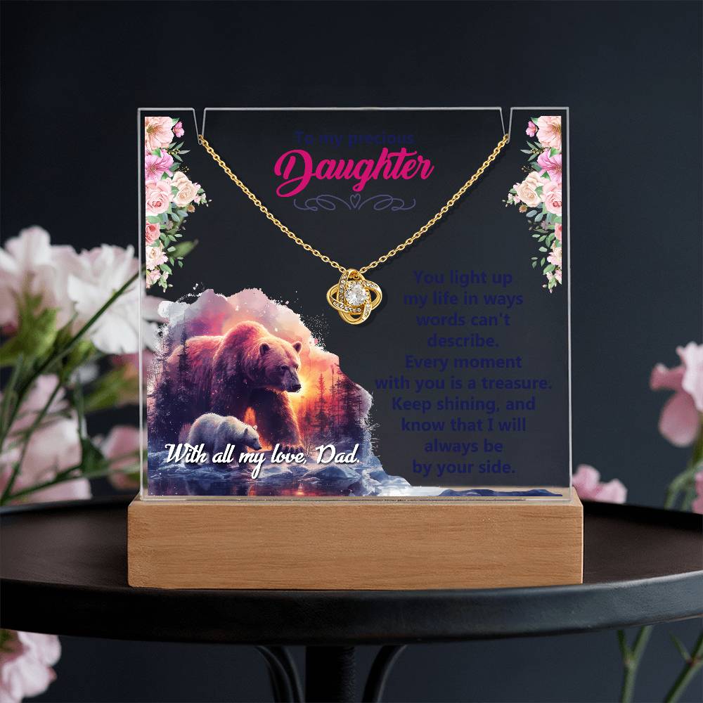 My Precious Daughter - Keepsake Acrylic & Love Knot Necklace