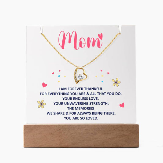 Mom-Keepsake Acrylic & Forever Love Necklace