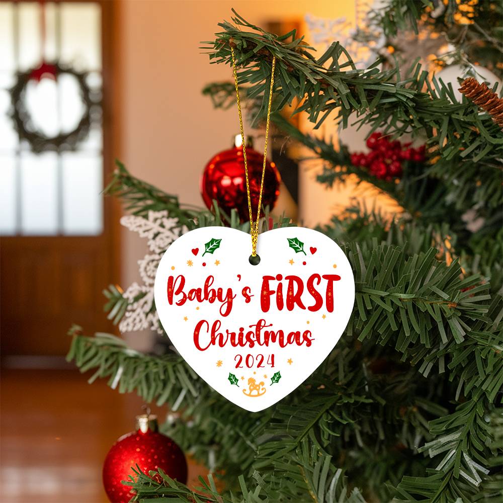 Heart Ornament - Baby's First Christmas