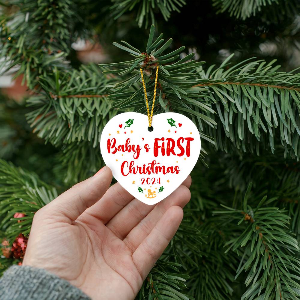 Heart Ornament - Baby's First Christmas