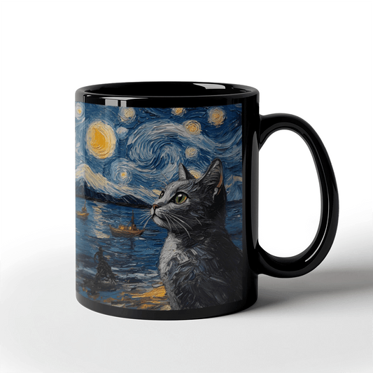 Night Sky Cat - High Quality Mug