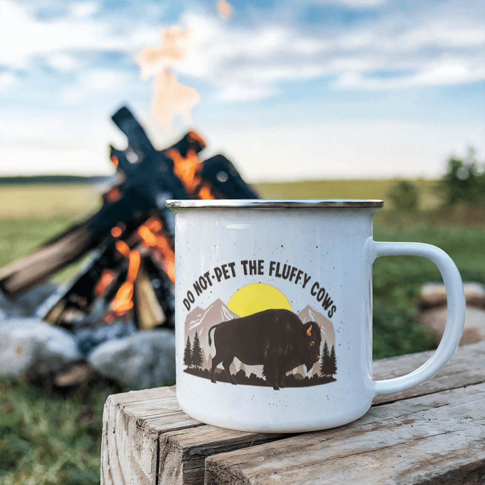 Do Not Pet The Fluffy Cows - High Quality Camping Mug