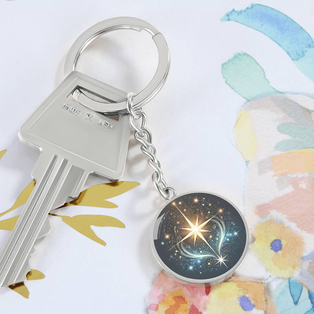 Celestial Star - Graphic Circle Keychain