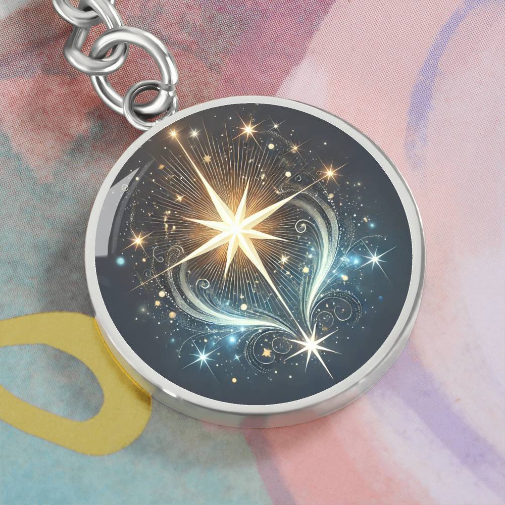 Celestial Star - Graphic Circle Keychain