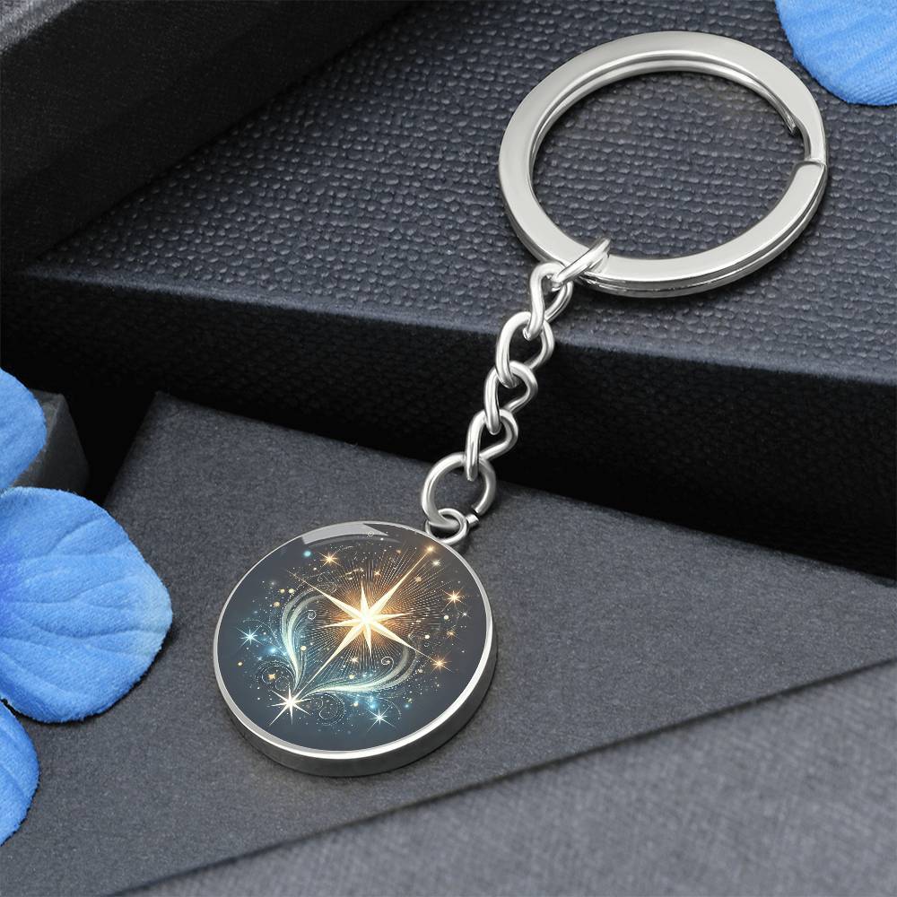 Celestial Star - Graphic Circle Keychain