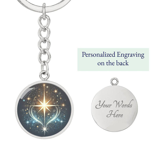 Celestial Star - Graphic Circle Keychain