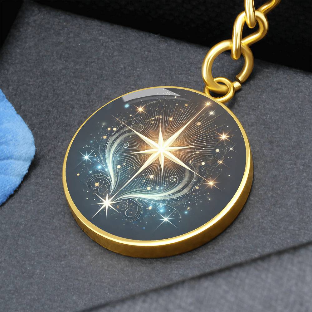 Celestial Star - Graphic Circle Keychain