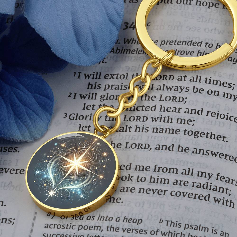 Celestial Star - Graphic Circle Keychain