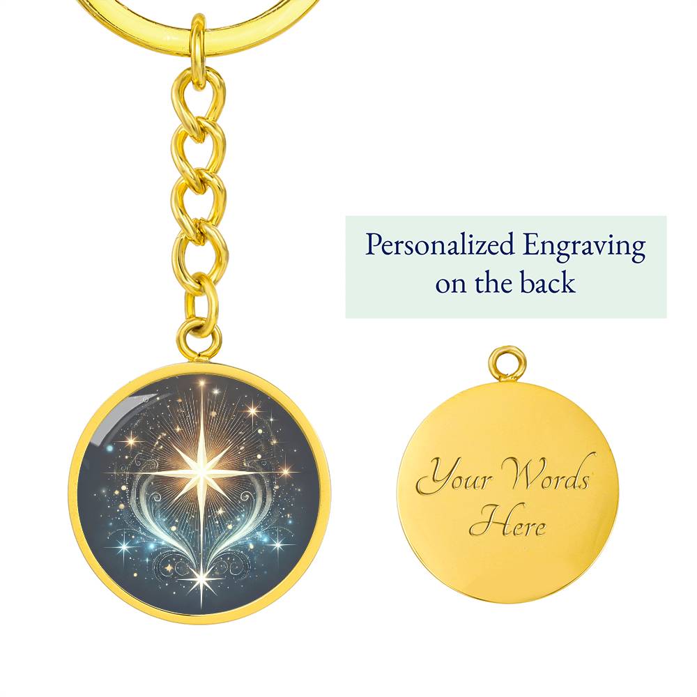 Celestial Star - Graphic Circle Keychain