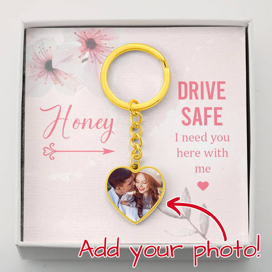 Honey - Buyer Upload Graphic Heart Keychain