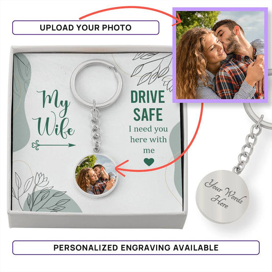 My Wife - Buyer Upload Graphic Circle Keychain