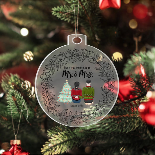 Mr & Mrs First Christmas - Personalized Acrylic Ornament